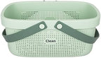 JiatuA Plastic Storage Basket with Handle Portable Shower Caddy Tote Organizer Basket Bin for Bathroom Kitchen Dorm Room Bedroom, Green - Image 6