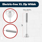 Stainless Steel Push-Down Rotary Egg Beater 14 Inch Hand Whisk Eggs & Milk - Image 5