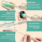 5 in 1 Electric Bottle Brush Cleaner Compatible Stanley Bottle Brush Straw Cleaner Multifunction Rechargeable IPX6 Waterproof Extra Long Design for Stanley Cup, Sports Bottle and More (Beige) - Image 5