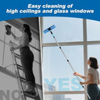 Window Squeegee Cleaner Tool with Extension Pole: 2-in-1 Window Cleaning Kit - 86.6 Inch Telescopic Long Window Cleaning Tool for High Windows Car Glass - with 2 Microfiber Cloth & Squeegee Blade - Image 6