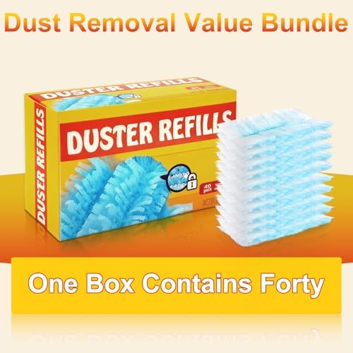 40Pcs Static Dust Removal Brush Disposable Replacement Head Compatible with Swiffer Duster Refills for Multi-Surface Dusters for Cleaning Furniture, Blinds, Electronics & Corners - Image 3