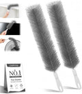 2PCS Fan Cleaning Brush Bendable Microfiber Duster Cleaner Window Head Reusable Dust Remover Crevice Blind Vent Removal Tool Screen Ceiling Car Ac Cepillos para Limpieza Gap Whole House (Gray) by Unknown
