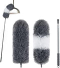 BOOMJOY Microfiber Feather Duster with 100 Inches Extendable Pole, 2 Pack Dusters for Cleaning Ceiling, Fan, Furniture by BOOMJOY