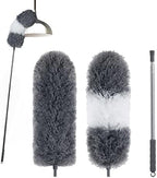 BOOMJOY Microfiber Feather Duster with 100 Inches Extendable Pole, 2 Pack Dusters for Cleaning Ceiling, Fan, Furniture by BOOMJOY