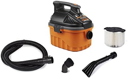 RIDGID Wet Dry Vacuums VAC4000 Powerful and Portable Vacuum Cleaner, Includes 4-Gallon, 5.0 Peak Horsepower Wet Dry Auto Vacuum Cleaner for Car, Dusting Brush, Car Nozzle, and Claw Nozzle by RIDGID