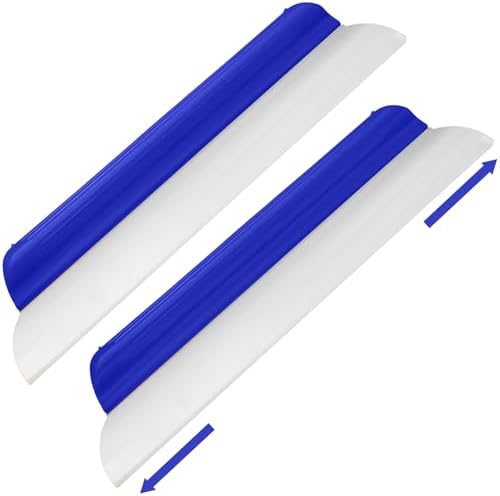 2 Pack 14 Inch Car Drying Squeegee Blue Silicone Window Blade by Lanties