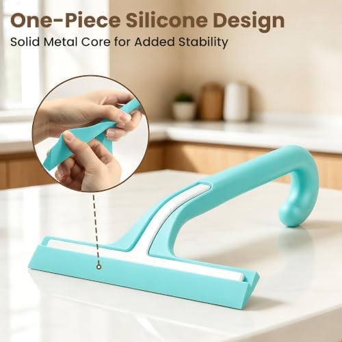 10 Inch Silicone Shower Squeegee for Glass Doors, Streak-Free, Mint Green - Image 5