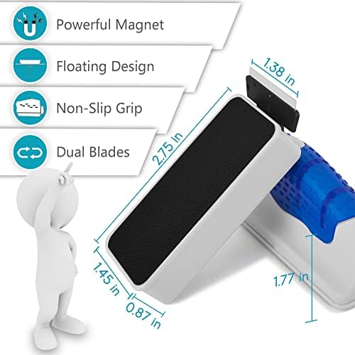 Magnetic Aquarium Fish Tank Glass Algae Scrapers Glass Cleaner Scrubber Clean [Blades Attachment, Floating, Scratch-Free, Non-Slip, Magnetizing] S - Image 6