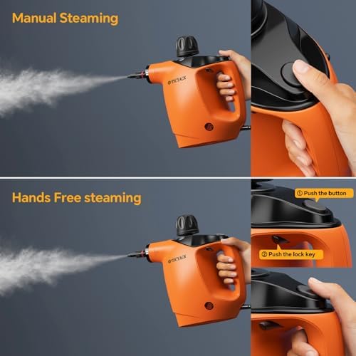 TICYACK Handheld Steam Cleaner, 500ML & Continuous Steam, 16 PCS, Orange - Image 4