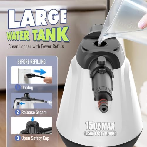Handheld Steam Cleaner, Steamer for Cleaning with 13 Accessories - Image 6