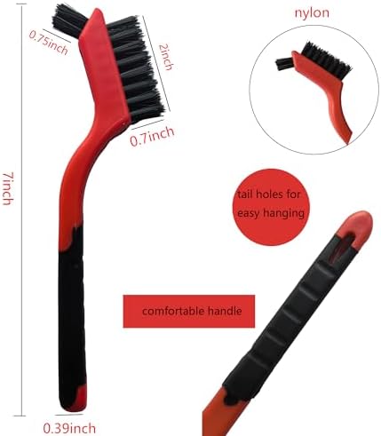 6-Pack Nylon Cleaning Brushes - Non-Scratch Nylon Bristles for Delicate Surfaces & Daily Cleaning | Ergonomic Grip with Mini Head & Hanging Hole - Image 2