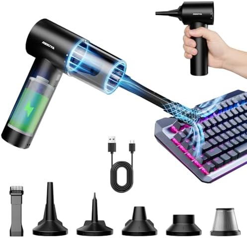 Small Car Vacuum Cleaner Cordless Portable& Rechargeable Air Duster Black by Unknown