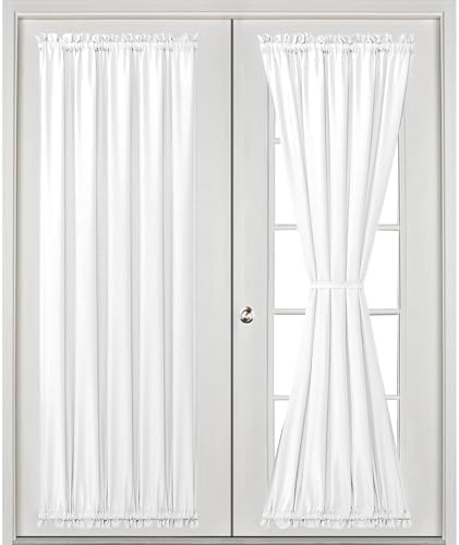 Hiasan French Door Curtains Rod Pocket, White, 52W x 72L, 1 Panel - Image 2