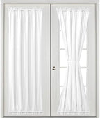 Hiasan French Door Curtains Rod Pocket, White, 52W x 72L, 1 Panel - Image 2