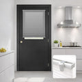 DEZ FURNISHINGS Cordless No Tools No Drill 1.5" Magnet Light Filtering Shades for Metal Doors, 24" W x 72" H, Anchor Gray by DEZFurnishings