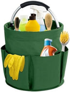 17L Cleaning Caddy with Handle, Cleaning Supplies Organizer, Foldable Storage Basket, Cleaning Supply Caddy, Portable Multi Cleaning Bucket Bag for Home, Garden (Green) by Unknown