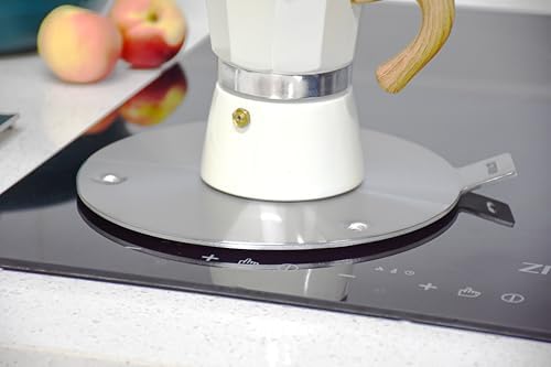 5.5 inch Heat Diffuser Stainless Steel Induction Adapter with Concave Spots for Electric Gas Stove Glass Induction Cooktop, Heats Up Faster,Detachable Handle - Image 5
