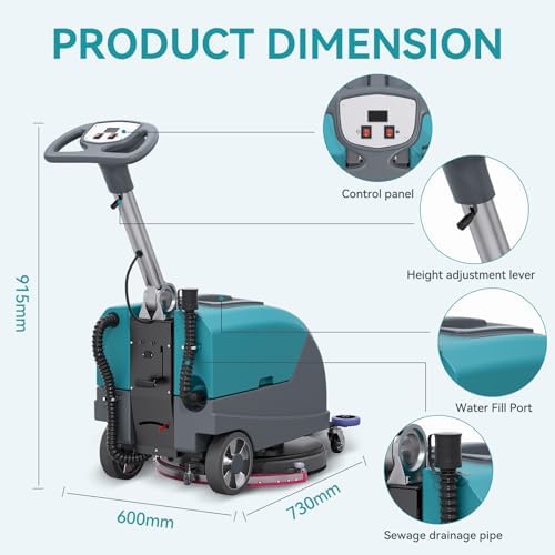 18" Walk Behind Commercial Floor Scrubber, 24" Squeegee Width - Image 6