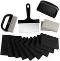 Blackstone Griddle Cleaning kit 16 Pcs, Heavy Duty Grill Cleaning Stone Bricks with Handle,Griddle Scrubber Scouring Pads with Handle and 6" Grill Scraper,Griddle Cleaner Brush Set for Flat Top by MOWOT
