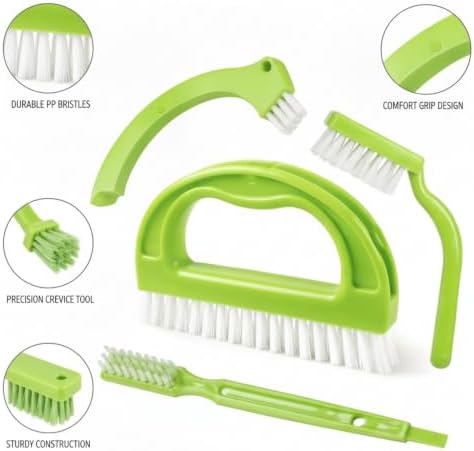 Grout Cleaning Brush Set, 4-Piece Tile Scrubbing Tool Kit for Narrow Gaps and Corners, Durable PP Plastic Crevice Cleaner for Bathroom Shower and Kitchen Backsplash (Set of 4) - Image 6