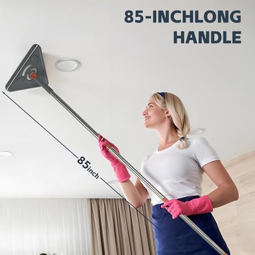 Long Handle Wall Mop & Baseboard Cleaner - Multi-Surface Dusting Tool for Walls, Floors, Baseboards - Wet/Dry Cleaning Mop with Adjustable Handle (Home & Kitchen Use) - Image 5