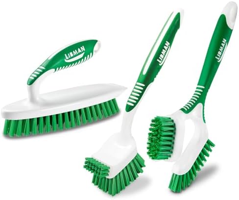 Libman Heavy Duty Scrub Brush Kit for Tub, Tile & Grout, 3 Brush Styles by TheLibmanCompany