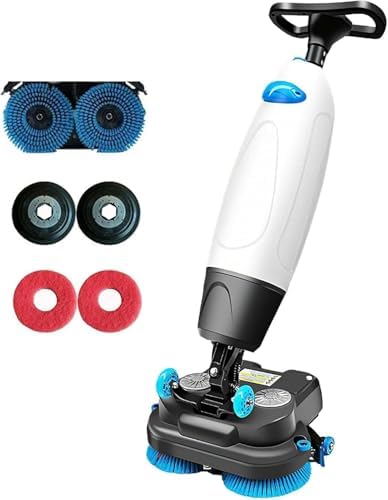 Commercial Walk Behind Floor Scrubber, Electric Cleaner & Buffer Polisher for Kitchens, Schools, Supermarkets, Hotels & Factories White by Unknown