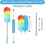 Rainbow Extendable Static Duster Reusable Microfiber Duster with 100" Telescoping Pole, Beandable and Washable Dusters Head for Cleaning Ceiling, Fan, Furniture - Image 2