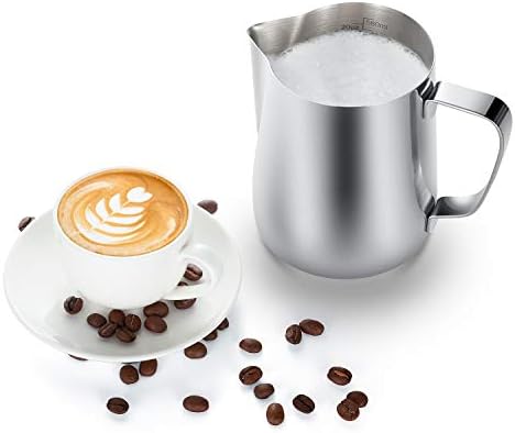 Milk Frothing Pitcher, Thicker Version 350ml 12oz Steaming Pitchers Stainless Steel Milk Coffee Cappuccino Latte Art Barista Steam Pitchers Milk Jug Cup with Decorating Pen - Image 4
