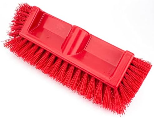 SPARTA Multi-Level Tile Scrub Brush 12" Wide Brush Head, Heavy-Duty Tile Cleaning Brush with End Bristles for Commercial Tiles, Tubs and Floor, Plastic, 12 Inches, Red, (Pack of 12) - Image 3
