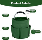 17L Cleaning Caddy with Handle, Cleaning Supplies Organizer, Foldable Storage Basket, Cleaning Supply Caddy, Portable Multi Cleaning Bucket Bag for Home, Garden (Green) - Image 5