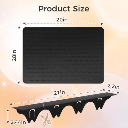 Silicone Stove Gap Covers with Stainless Steel, Oven Gap Filler Seals Gaps Between Stovetop and Counter, Stove Gap Guards Range Trim Kit, Easy to Clean Stove Gap Guard (Black 2 Pack,21" with mat) - Image 2