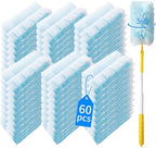 60 Count 360° Heavy Duty Duster Refills Compatible with Swiffer,Large Size-Extra Thick Disposable Electrostatic Duster Refill with 1 Retractable Handle(35-inch Length Fully expanded) by Senowi