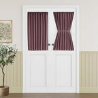 Vatge Small Kitchen Window Curtains Over Sink, Half Short Curtains for Door Windows, 1 Panel, W25 x L40, Nostalgia Rose by Vatge