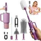 5-in-1 Long Handle Electric Bottle Brush Cleaner and Straw Cleaning Brush with Removable Brush Head, Multi-Function Rechargeable,for Stanley Cups, Baby Bottles, Pacifiers, Coffee Cups, Sports Bottles by PYSUG