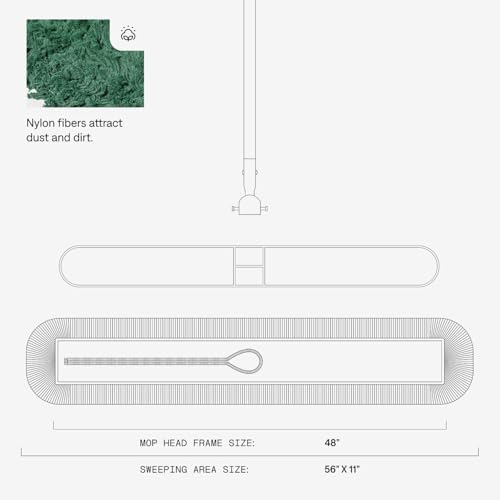 48 Inch Green Commercial Dust Mop & Floor Sweeper with Extendable Handle – Mop for Hardwood, Tile, and Concrete Floor Cleaning - Image 3