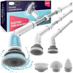 Electric Spin Scrubber, 360 Cordless Powerful Scrub Brush for Cleaning Bathroom, Tile, Floor, Tub & Shower with Adjustable Extension Handle and 3 Replaceable Rotating Brush Heads (Packaging May Vary) by GENIANI