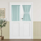 Vatge Small Door Curtains Half Long Front Door Window Covering for Kitchen Window, 1 Panel, W25 x L40, Aqua by Vatge