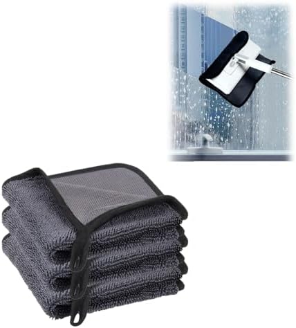 Shiny Towel Wipes Cleaning Cloths 3pcs Replacement Microfiber Towel for Disposable Dust Mop, Super Absorbent Shiny Shower Wipes Cleaning Cloths for Window Bathroom Car Mirror (3pcs Squeegee Refill) by VigilLox