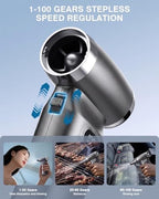 Electric Compressed Air Duster Cordless: 60 MPH High Wind Speed Mini Silvery Air Blower for Electronics Portable Computer Cleaner Hand Keyboard Cleaning Powerful Duster for Car Fans and Other Sences - Image 6