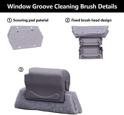Magic Window Groove Cleaning Brush, Hand-held Crevice Cleaner Tools, Multipurpose Clean Tools Slide Brush Head for Door, Window Slides Replacement Cloth Brush for Corners Gaps scouring Door - Image 3