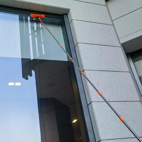 20+ Feet High Reach Dusting Kit with 3-14 ft Extension Pole //2 in 1 Window Cleaning Kit // High Ceiling Duster // Cobweb Microfiber Duster // Outdoor & Indoor Extendable Duster Cleaning Kit - Image 6