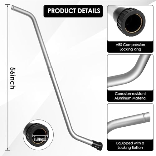 2 Piece Aluminum Vacuum S‑Wand + Floor Brush, Fits ProTeam Backpack Vacuum - Image 2