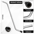 2 Piece Aluminum Vacuum S‑Wand + Floor Brush, Fits ProTeam Backpack Vacuum - Image 2