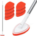 Bathtub Scrubber with Long Handle - Shower Scrub Brush with 8 Replacement Scouring Pads, Bathroom Cleaning Brush for Tub, Tile, Floor by MAVRIZ