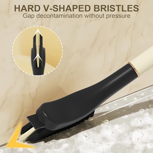 Crevice Cleaning Brush, Hard Bristle Grout Brush Gap Cleaner Tool for Tight Groove Spaces, Kitchen, Bathroom, Sliding Shower Door, Faucets Corners, Tiles, Sink and Windows Track - Image 2
