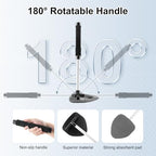 JUSTTOP Windshield Cleaner Tool, Car Interior and Exterior Window Cleaning Kit with Extendable Handle & 4 Reusable Microfiber Pads, Auto Glass Wiper Brush Kit for Car & Home Windows (Grey) - Image 4