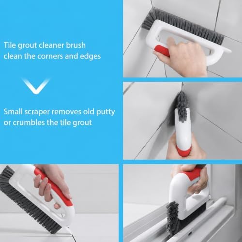 Lumkew Grout Cleaning Brush for Cleaner Tile Floors, Red, 1Pcs - Image 6