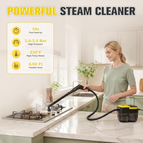 Steam Cleaner for Home, 10s Heat-Up,3 Level Adjustable Handle,1.69 Qt Tank - Image 2
