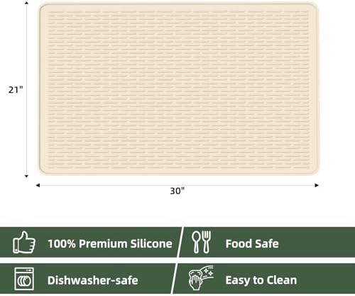 LONGKING Stove top Cover for Electric Stove - Silicone Stove Mat for Glass Top Stove, Range Covers for Electric Stove, Beige, 30"x21" (Standard) - Image 4